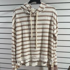 Striped Hoodie with Drawstring